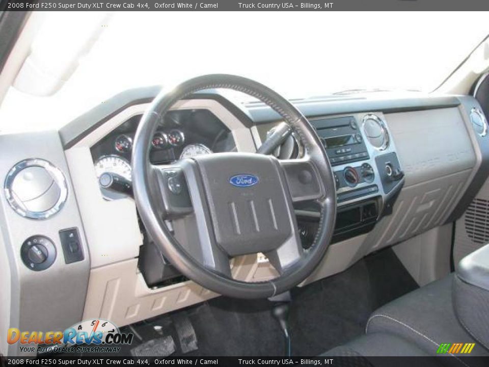 2008 Ford F250 Super Duty XLT Crew Cab 4x4 Oxford White / Camel Photo #11