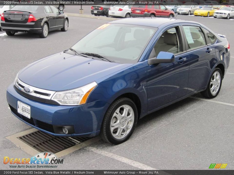 2009 Ford Focus SES Sedan Vista Blue Metallic / Medium Stone Photo #3