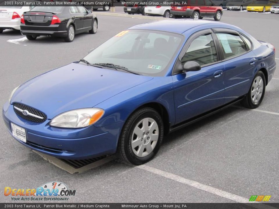 2003 Ford Taurus LX Patriot Blue Metallic / Medium Graphite Photo #3