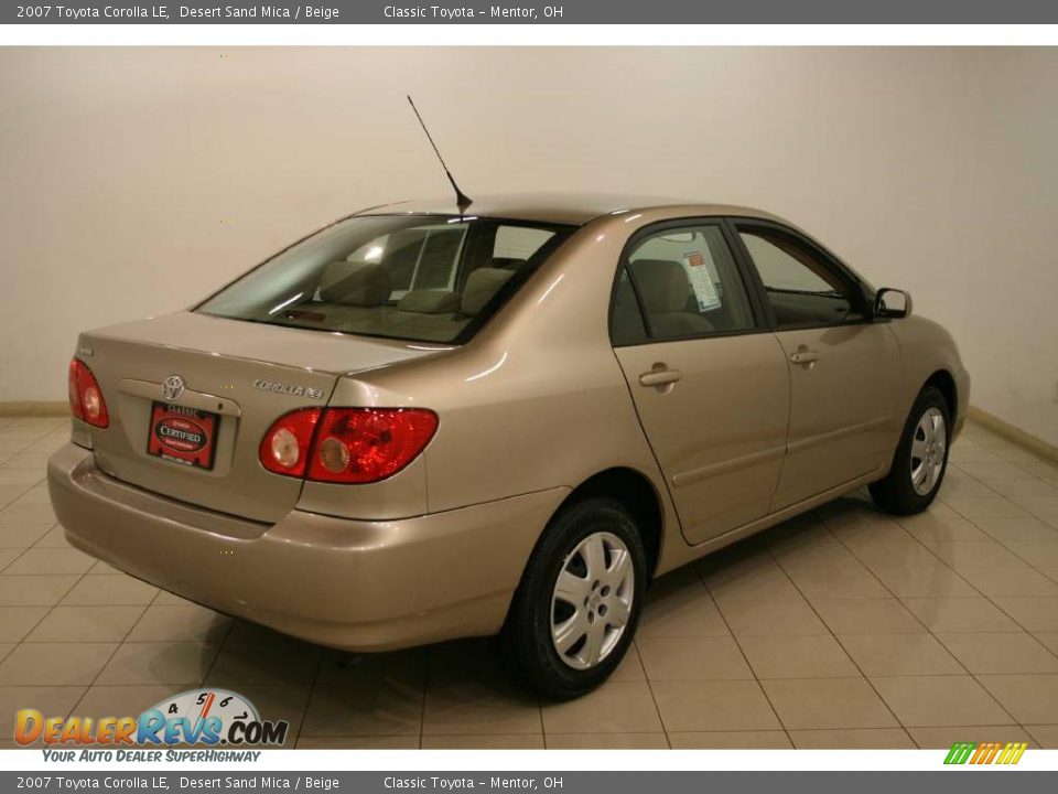 2007 Toyota Corolla LE Desert Sand Mica / Beige Photo #7