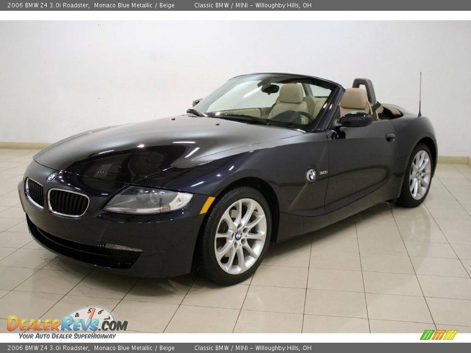2006 BMW Z4 3.0i Roadster Monaco Blue Metallic / Beige Photo #3