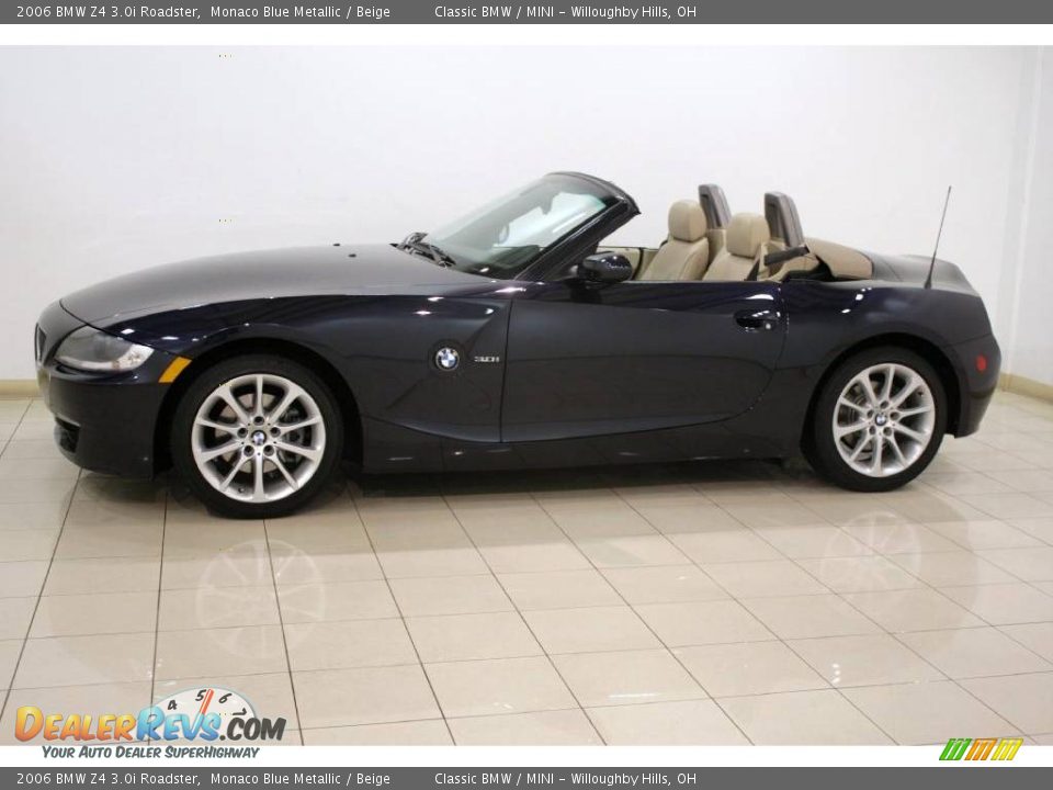 2006 BMW Z4 3.0i Roadster Monaco Blue Metallic / Beige Photo #4