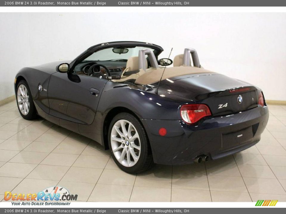 2006 BMW Z4 3.0i Roadster Monaco Blue Metallic / Beige Photo #5