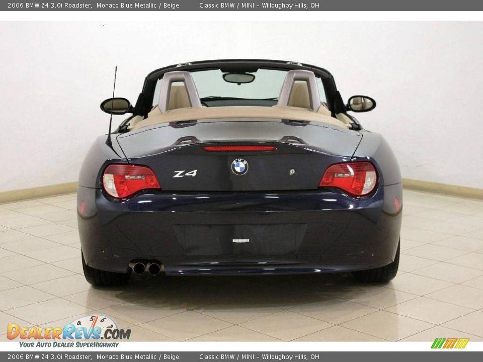 2006 BMW Z4 3.0i Roadster Monaco Blue Metallic / Beige Photo #6