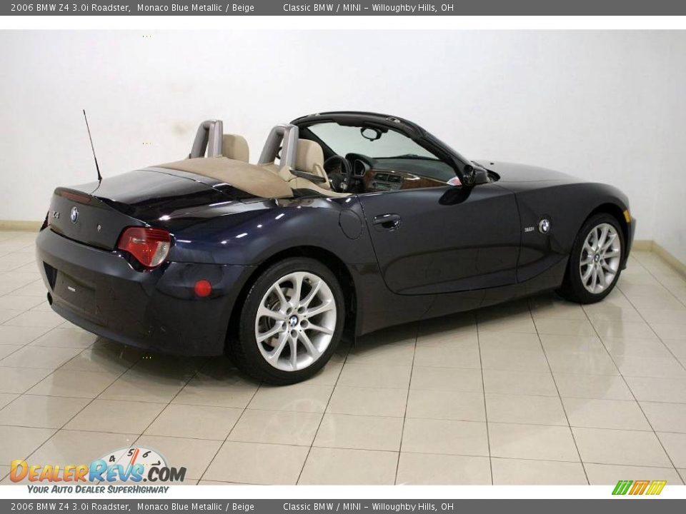 2006 BMW Z4 3.0i Roadster Monaco Blue Metallic / Beige Photo #7