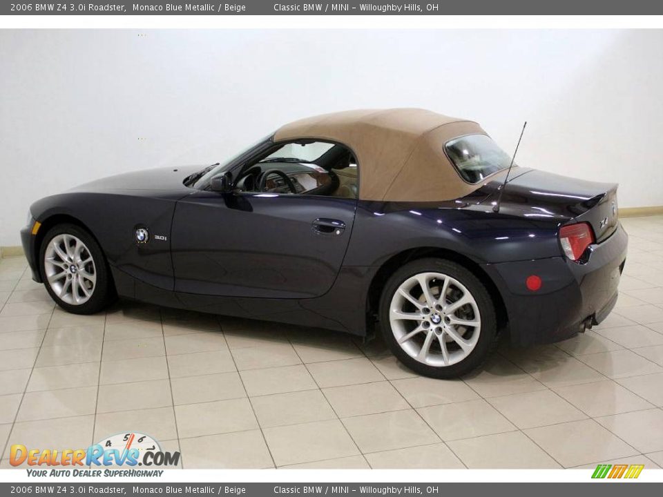 2006 BMW Z4 3.0i Roadster Monaco Blue Metallic / Beige Photo #8