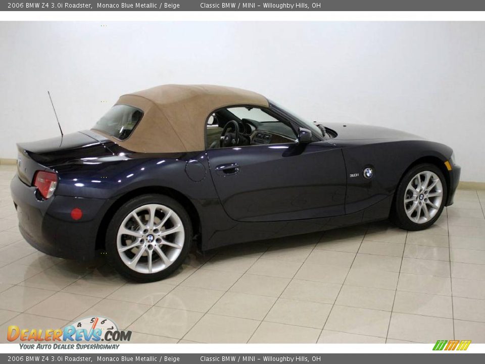 2006 BMW Z4 3.0i Roadster Monaco Blue Metallic / Beige Photo #9