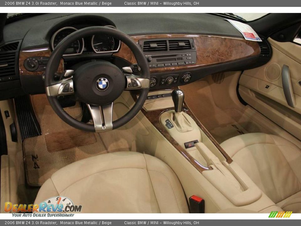 2006 BMW Z4 3.0i Roadster Monaco Blue Metallic / Beige Photo #11