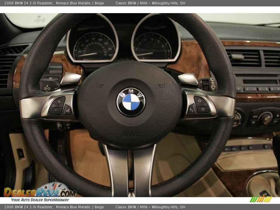 2006 BMW Z4 3.0i Roadster Monaco Blue Metallic / Beige Photo #13