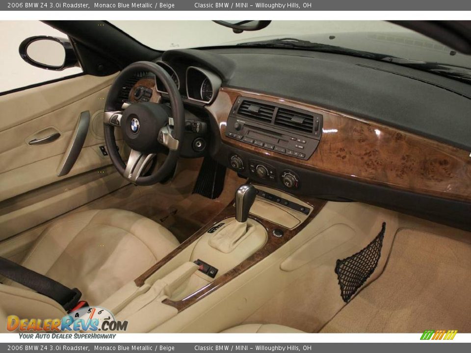 2006 BMW Z4 3.0i Roadster Monaco Blue Metallic / Beige Photo #17