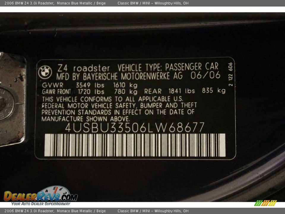 2006 BMW Z4 3.0i Roadster Monaco Blue Metallic / Beige Photo #23