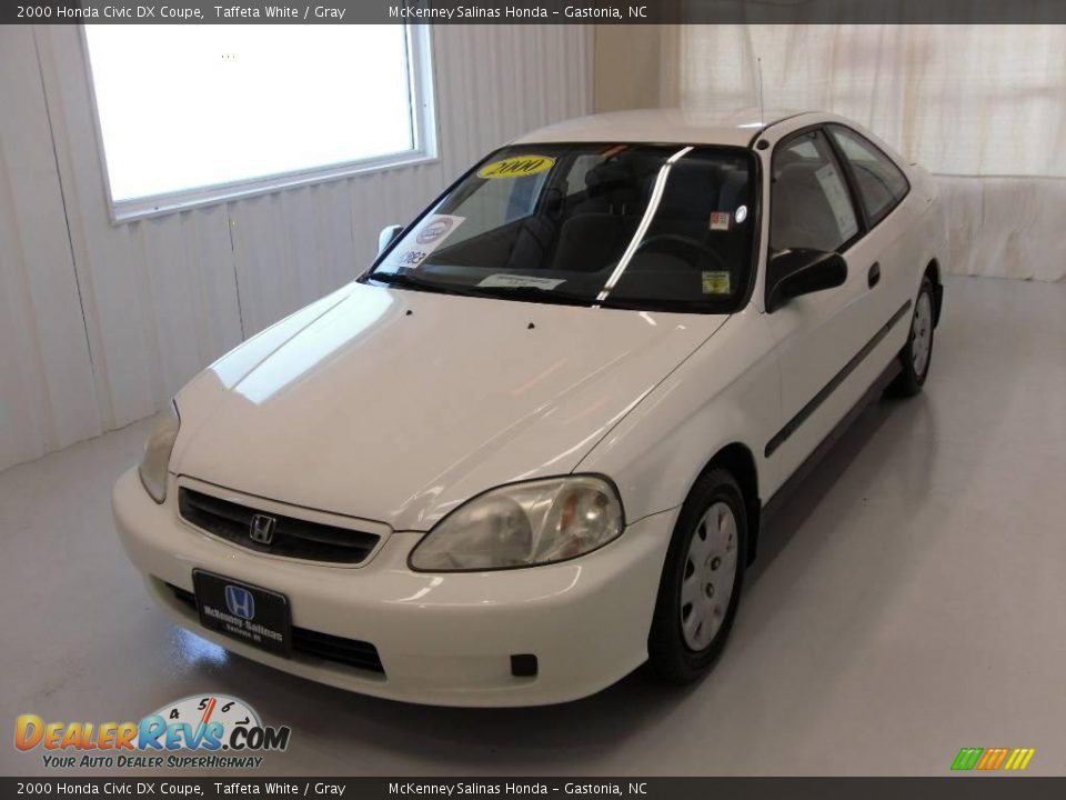 2000 Honda Civic DX Coupe Taffeta White / Gray Photo #1