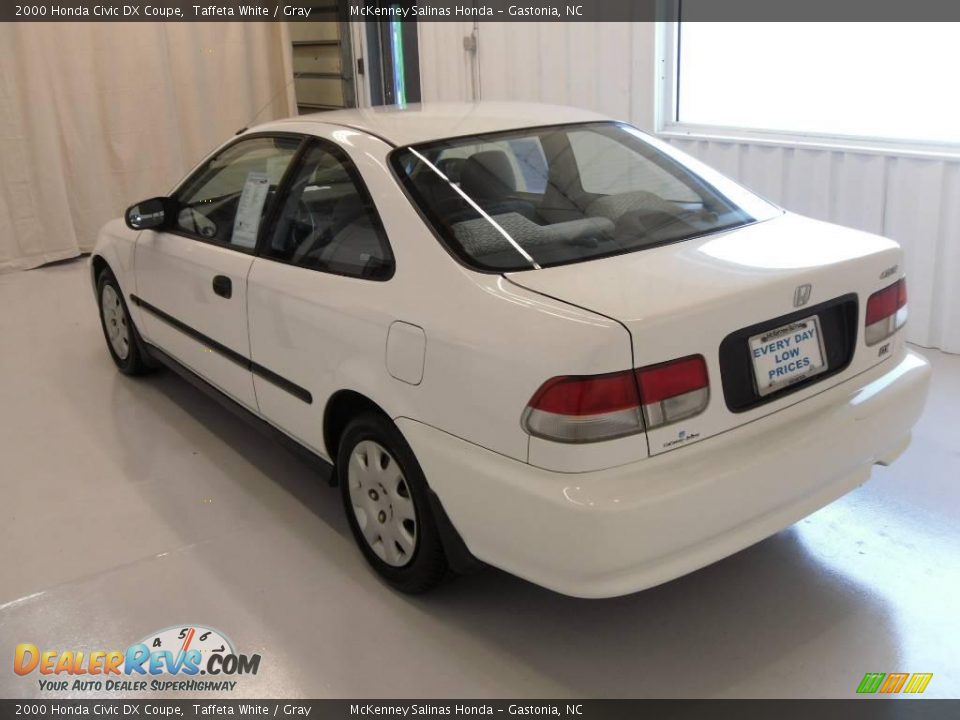 2000 Honda Civic DX Coupe Taffeta White / Gray Photo #2