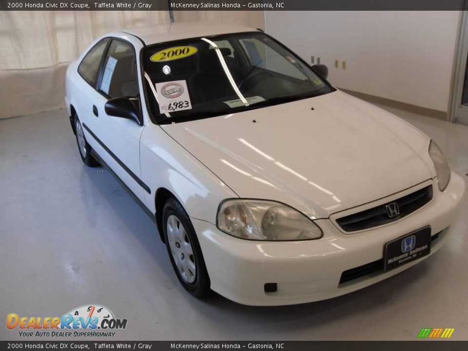 2000 Honda Civic DX Coupe Taffeta White / Gray Photo #5