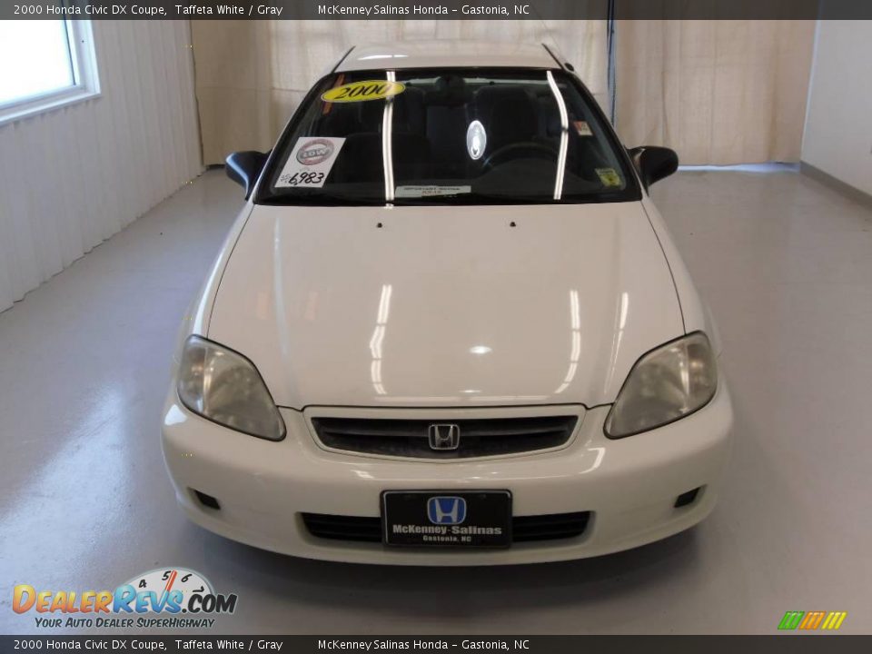 2000 Honda Civic DX Coupe Taffeta White / Gray Photo #6