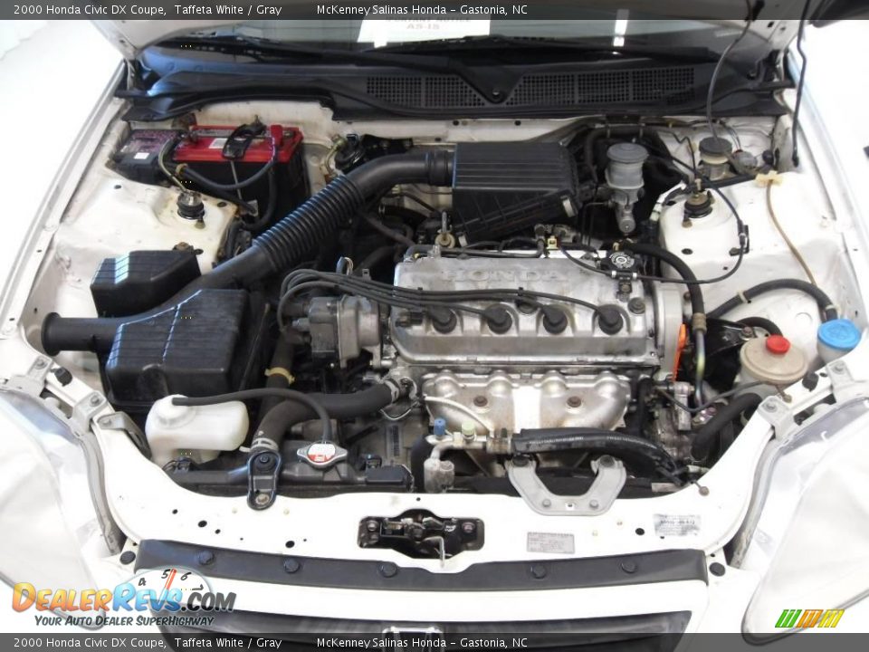 2000 Honda Civic DX Coupe Taffeta White / Gray Photo #23