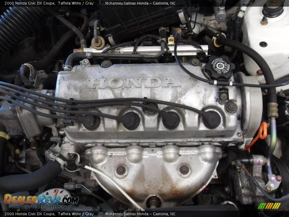 2000 Honda Civic DX Coupe Taffeta White / Gray Photo #24