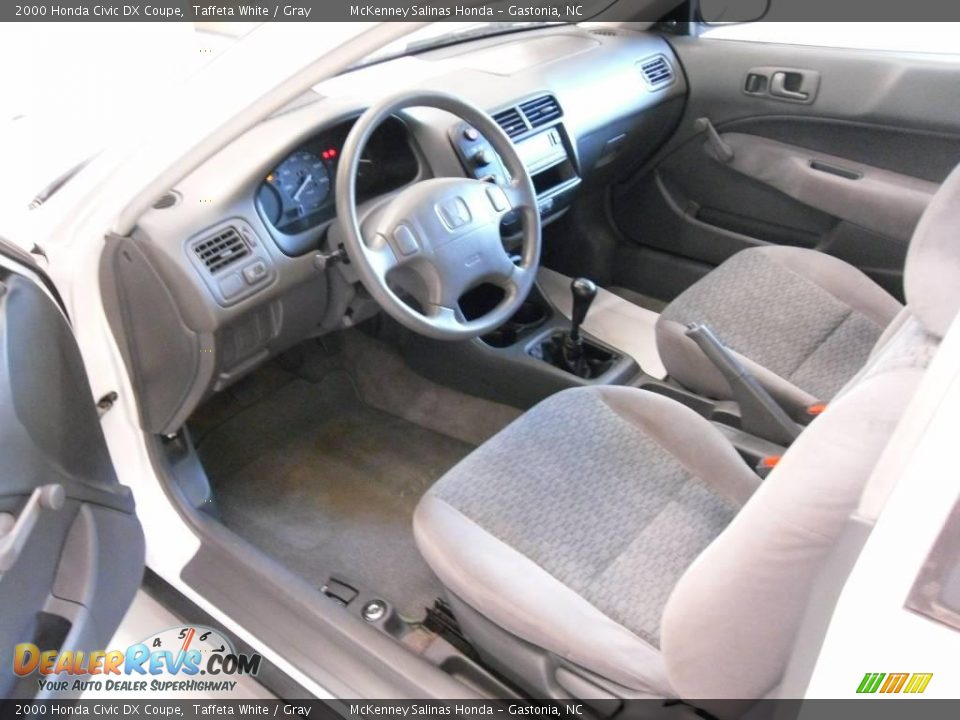 2000 Honda Civic DX Coupe Taffeta White / Gray Photo #27
