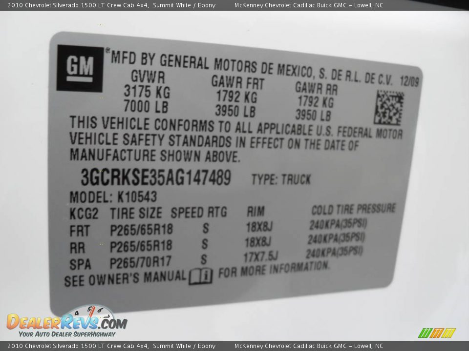 2010 Chevrolet Silverado 1500 LT Crew Cab 4x4 Summit White / Ebony Photo #9