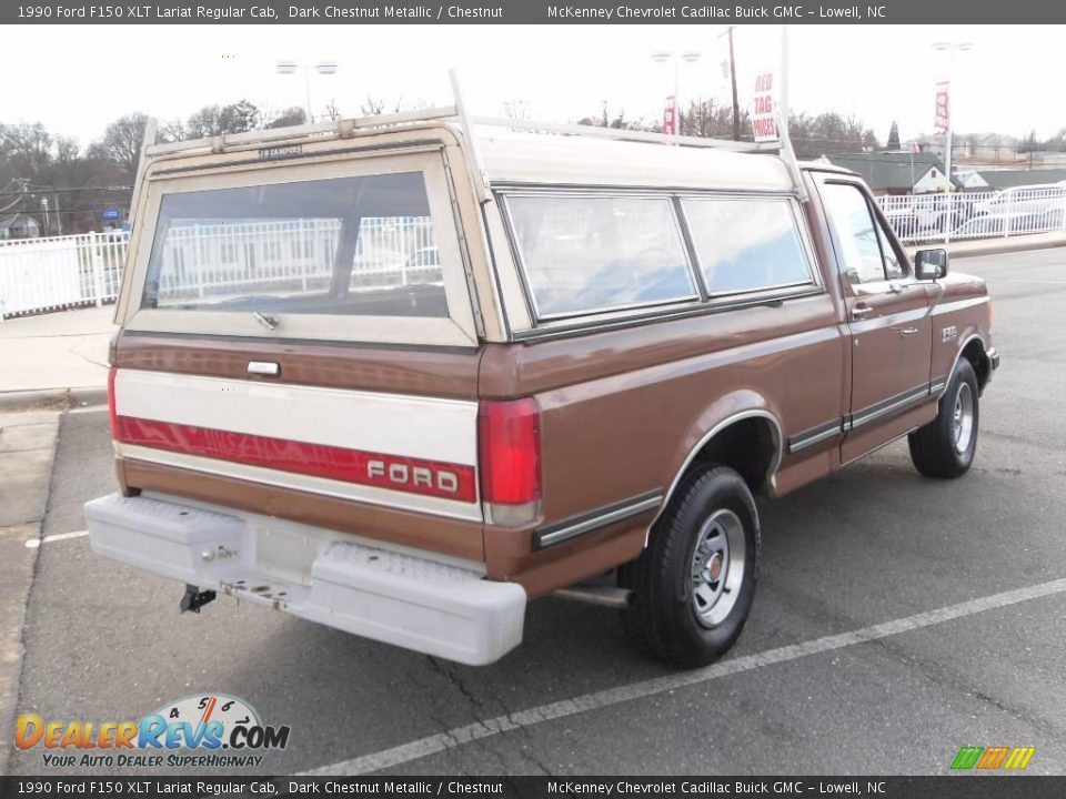 1990 Ford F150 XLT Lariat Regular Cab Dark Chestnut Metallic / Chestnut Photo #4