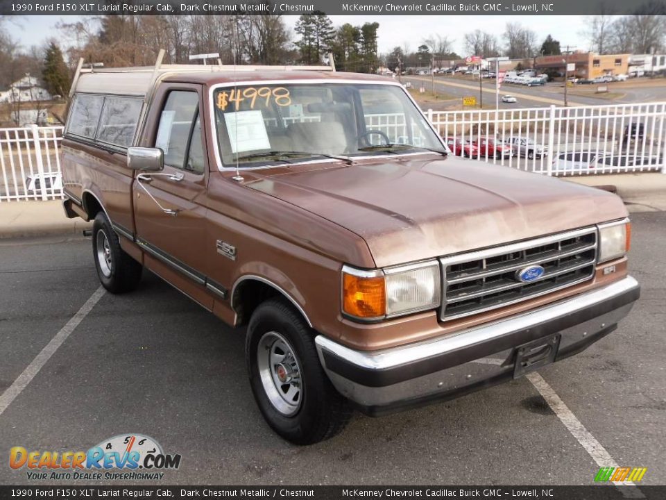 Dark Chestnut Metallic 1990 Ford F150 XLT Lariat Regular Cab Photo #5