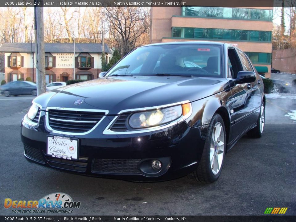 2008 Saab 9-5 2.3T Sedan Jet Black Metallic / Black Photo #1