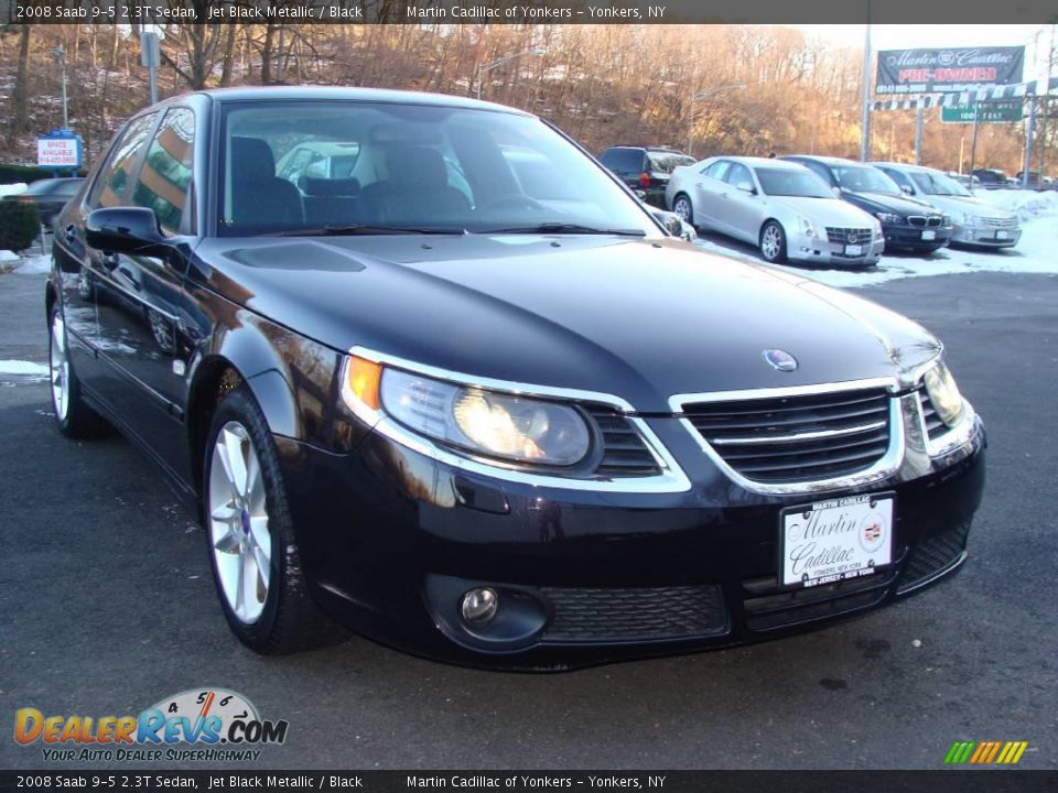 2008 Saab 9-5 2.3T Sedan Jet Black Metallic / Black Photo #3