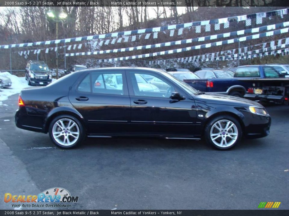2008 Saab 9-5 2.3T Sedan Jet Black Metallic / Black Photo #4