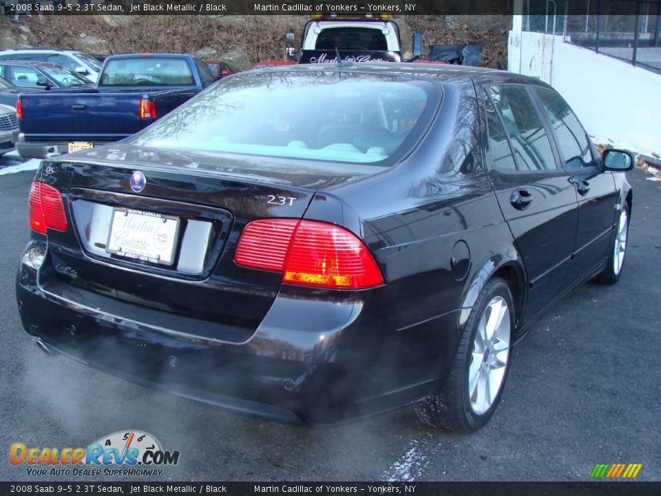 2008 Saab 9-5 2.3T Sedan Jet Black Metallic / Black Photo #5