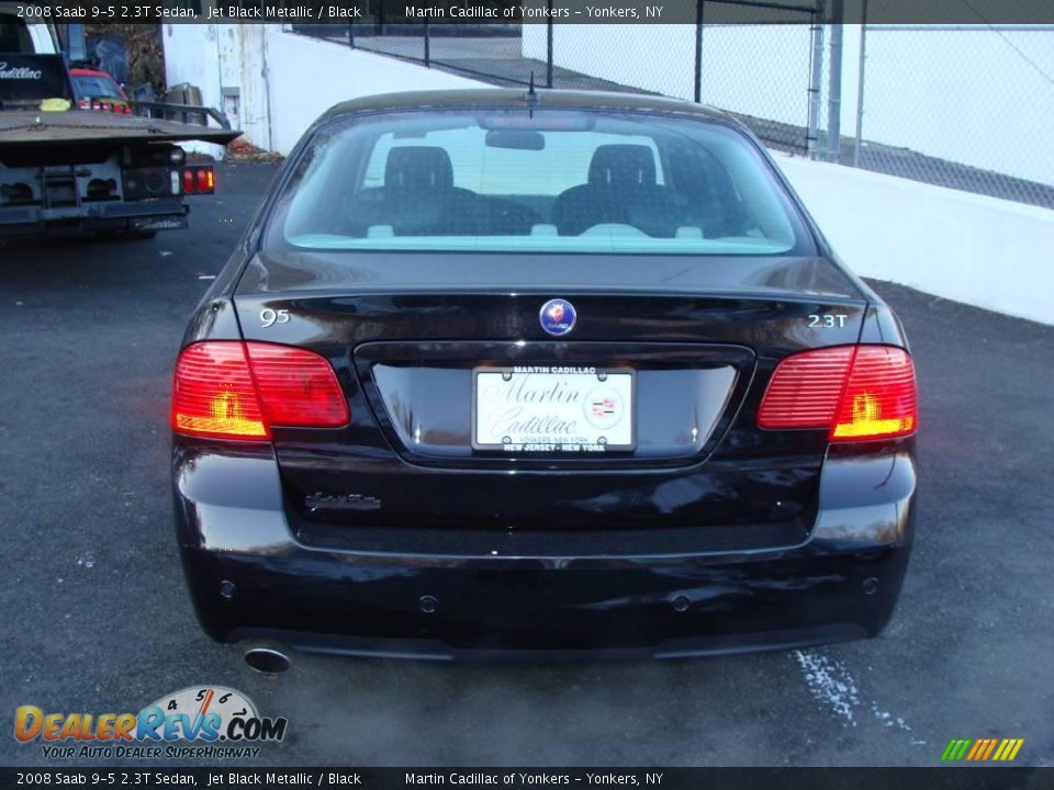 2008 Saab 9-5 2.3T Sedan Jet Black Metallic / Black Photo #6