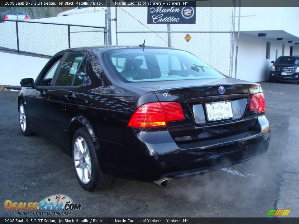 2008 Saab 9-5 2.3T Sedan Jet Black Metallic / Black Photo #7
