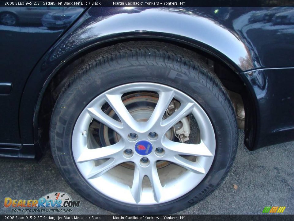 2008 Saab 9-5 2.3T Sedan Jet Black Metallic / Black Photo #9