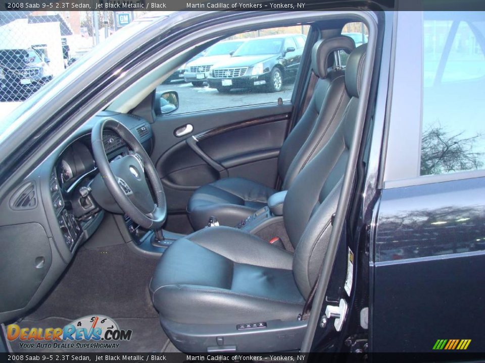 2008 Saab 9-5 2.3T Sedan Jet Black Metallic / Black Photo #12