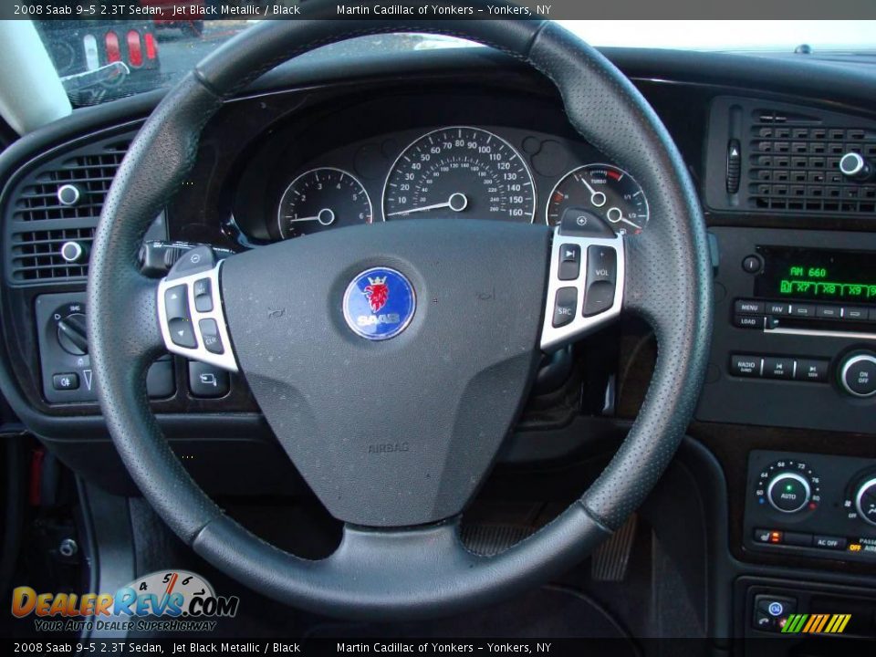 2008 Saab 9-5 2.3T Sedan Jet Black Metallic / Black Photo #20