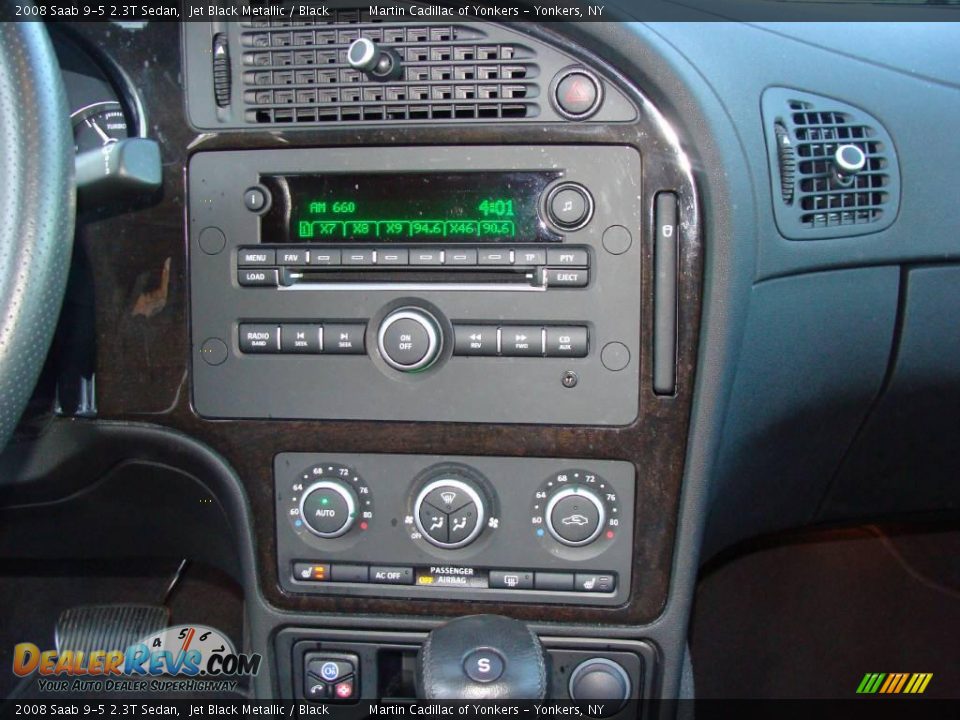 2008 Saab 9-5 2.3T Sedan Jet Black Metallic / Black Photo #21