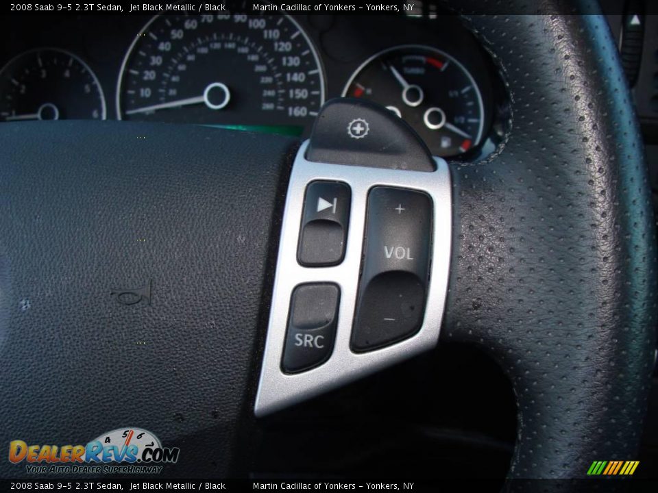 2008 Saab 9-5 2.3T Sedan Jet Black Metallic / Black Photo #25