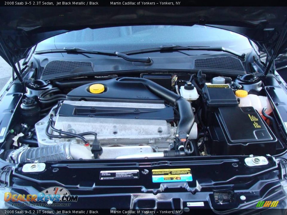 2008 Saab 9-5 2.3T Sedan Jet Black Metallic / Black Photo #28