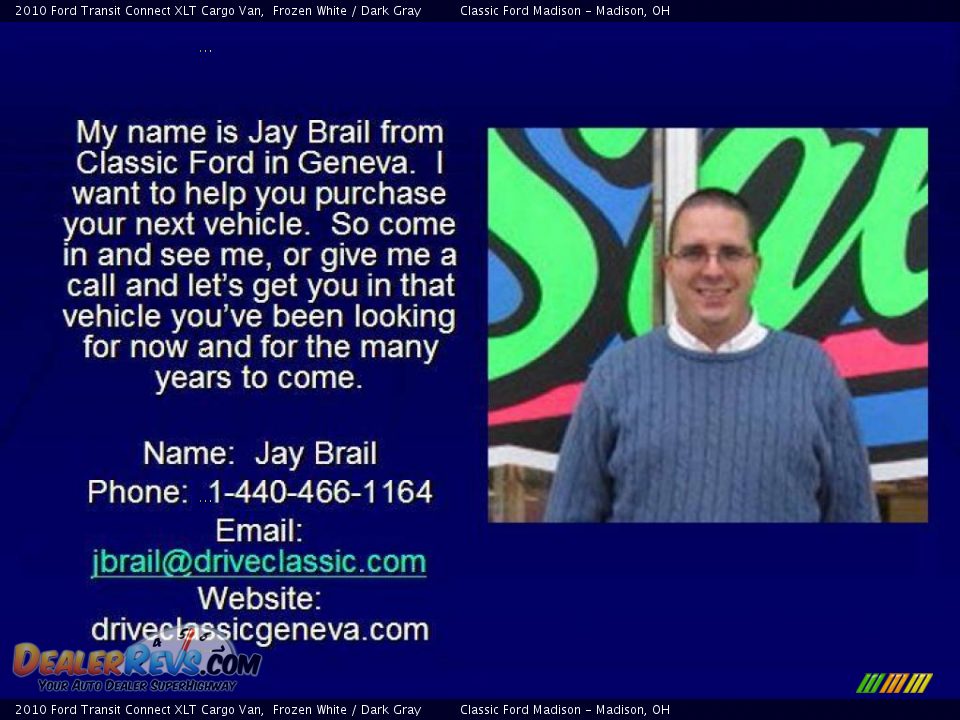 2010 Ford Transit Connect XLT Cargo Van Frozen White / Dark Gray Photo #13