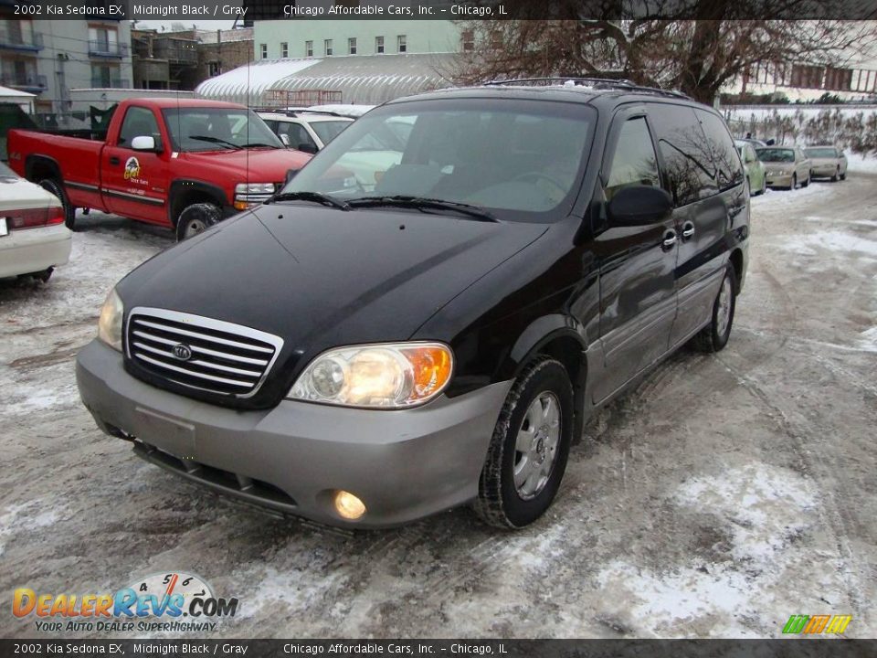 2002 Kia Sedona EX Midnight Black / Gray Photo #3