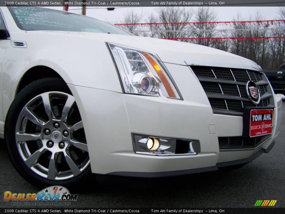 2008 Cadillac CTS 4 AWD Sedan White Diamond Tri-Coat / Cashmere/Cocoa Photo #2