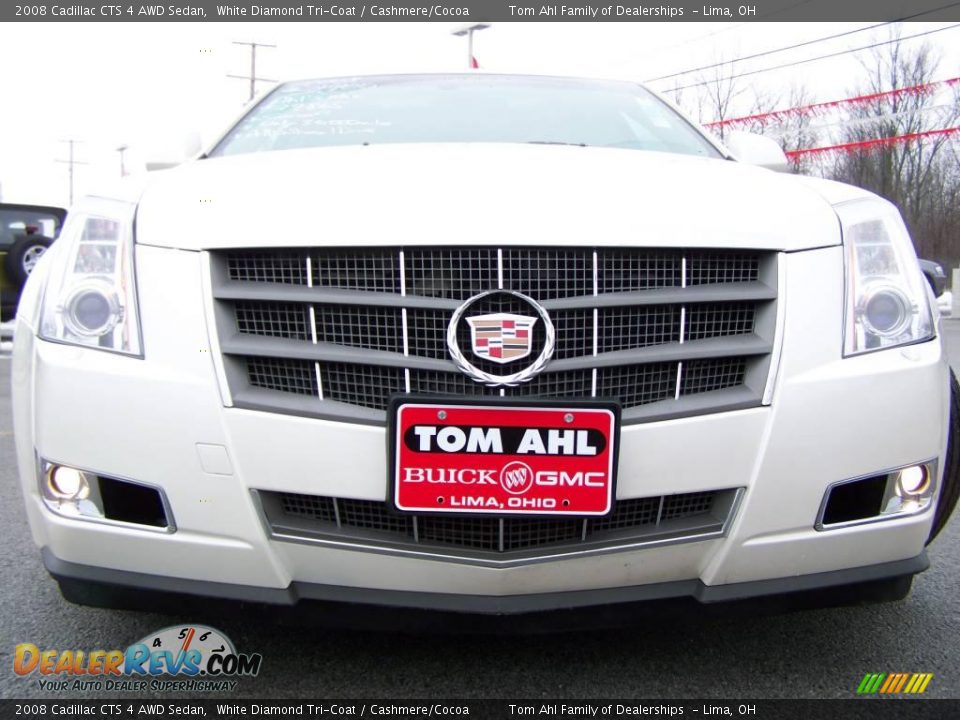 2008 Cadillac CTS 4 AWD Sedan White Diamond Tri-Coat / Cashmere/Cocoa Photo #3