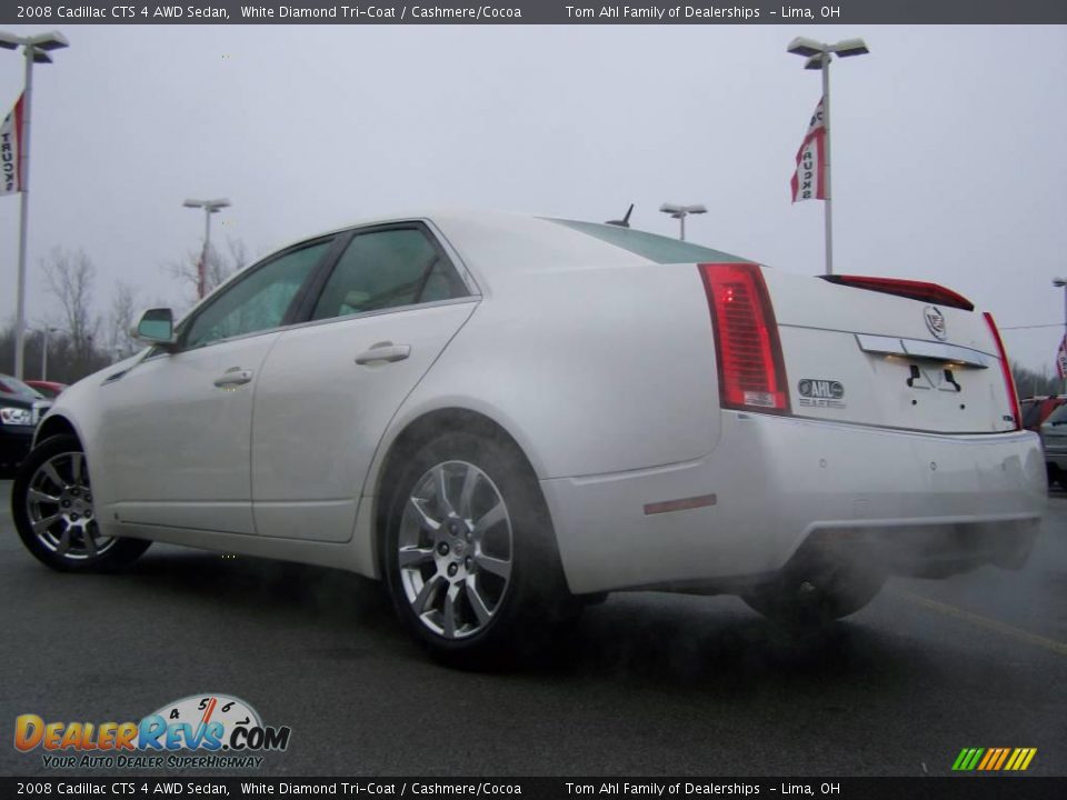 2008 Cadillac CTS 4 AWD Sedan White Diamond Tri-Coat / Cashmere/Cocoa Photo #5