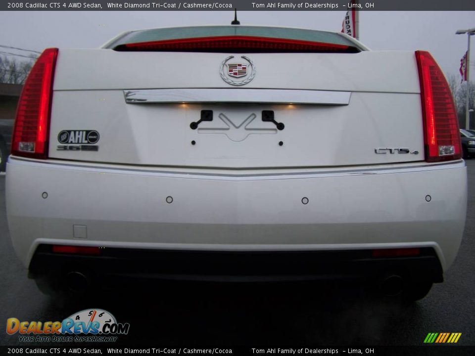 2008 Cadillac CTS 4 AWD Sedan White Diamond Tri-Coat / Cashmere/Cocoa Photo #7