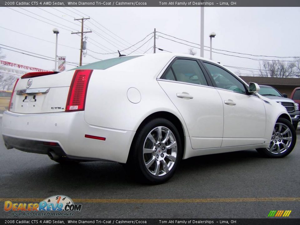 2008 Cadillac CTS 4 AWD Sedan White Diamond Tri-Coat / Cashmere/Cocoa Photo #8