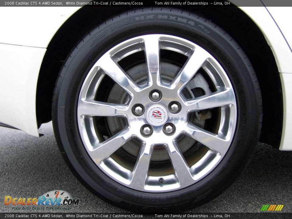 2008 Cadillac CTS 4 AWD Sedan White Diamond Tri-Coat / Cashmere/Cocoa Photo #9