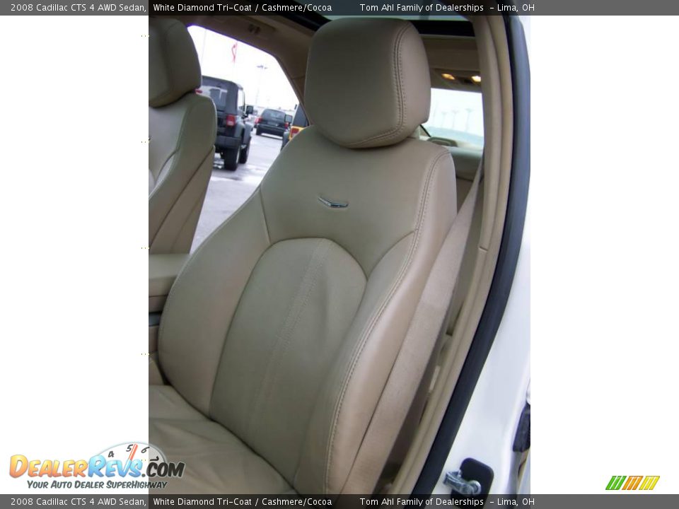 2008 Cadillac CTS 4 AWD Sedan White Diamond Tri-Coat / Cashmere/Cocoa Photo #12