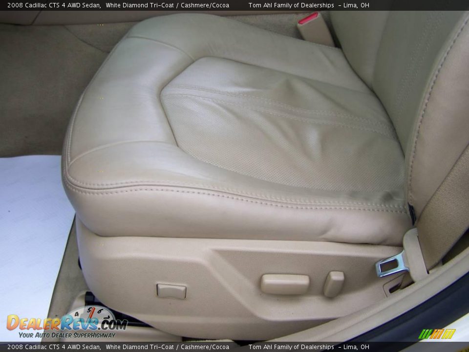 2008 Cadillac CTS 4 AWD Sedan White Diamond Tri-Coat / Cashmere/Cocoa Photo #13