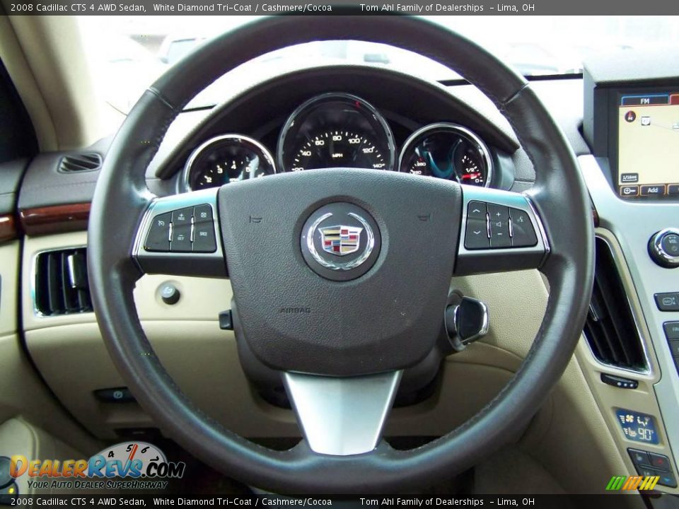 2008 Cadillac CTS 4 AWD Sedan White Diamond Tri-Coat / Cashmere/Cocoa Photo #23