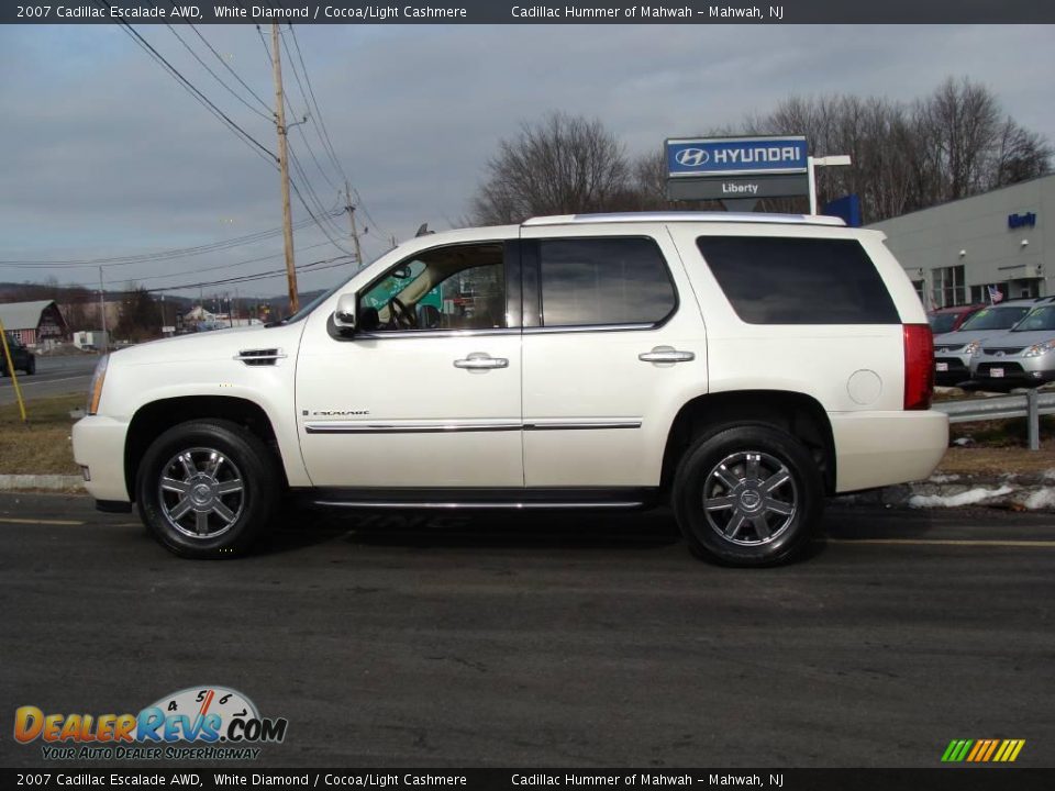 2007 Cadillac Escalade AWD White Diamond / Cocoa/Light Cashmere Photo #8
