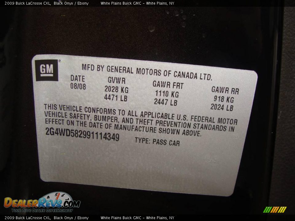 2009 Buick LaCrosse CXL Black Onyx / Ebony Photo #30